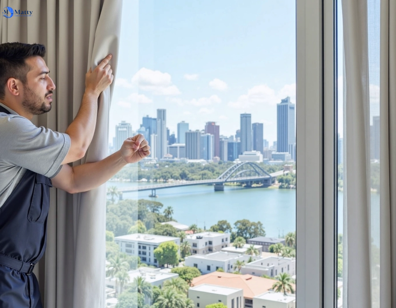 Professional curtain steam cleaning service annerley QLD by Matty Curtain Cleaning
